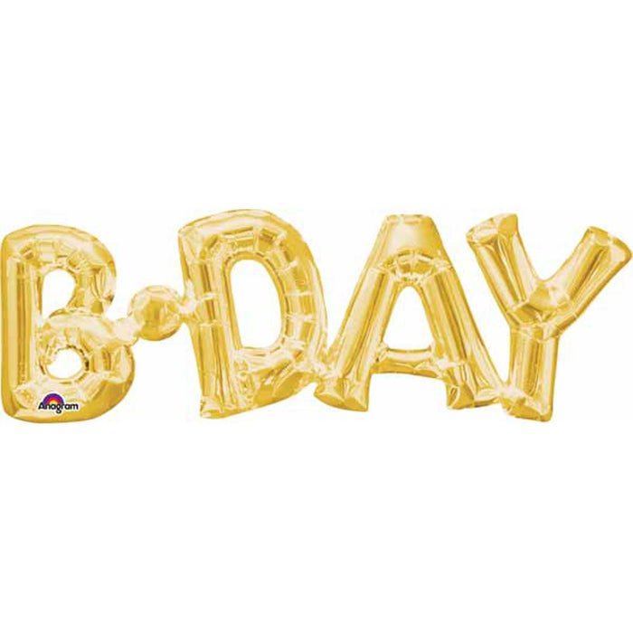 Gold Happy Birthday Block Letters - S55 Pkg.