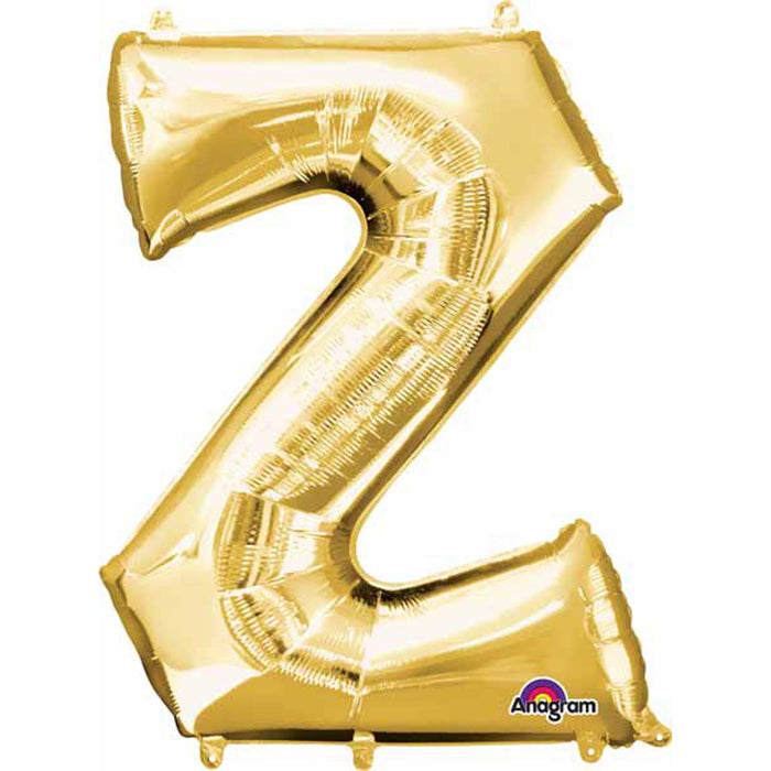 Gold Letter Z Balloon Shape Kit - 33" With L34 Pkg.