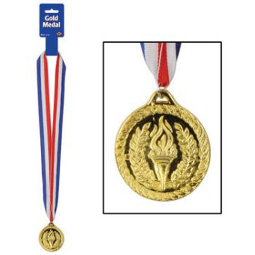 Gold Medal With 30" Ribbon.