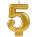 Shimmering Number 5: Metallic Gold Candle (12/Pk)