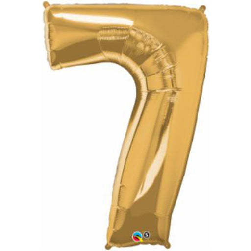 Gold Number 7 Balloon (34", Qual) Pkg.