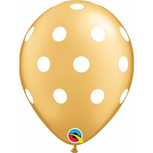 "Gold Polka Dot Balloons - 50 Count, 11 Inch"