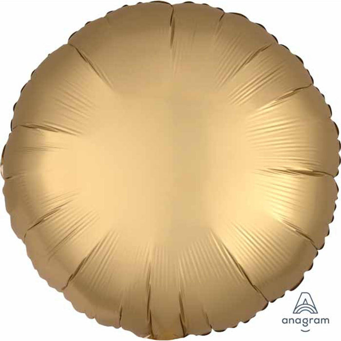 "Gold Satin Luxe Tablecloth And Napkin Set - 18 Inch Round (S18)"