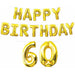 Gleaming Happy Birthday "60" Balloon Streamer Regal Decor for Milestone Celebrations (1/Pk)