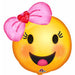 "Happy Emoticon With Bow 18" Balloon Shape (S50)"