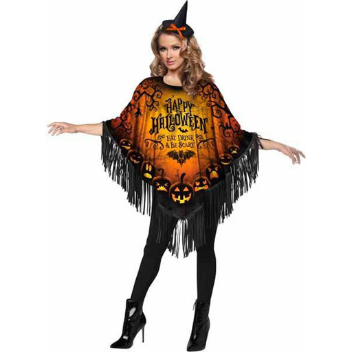 Happy Halloween Poncho Adult Costume (/Pk)