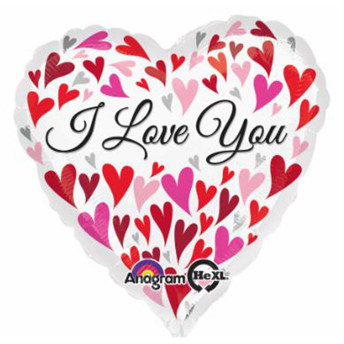 17" I Love You Happy Hearts Foil Balloon