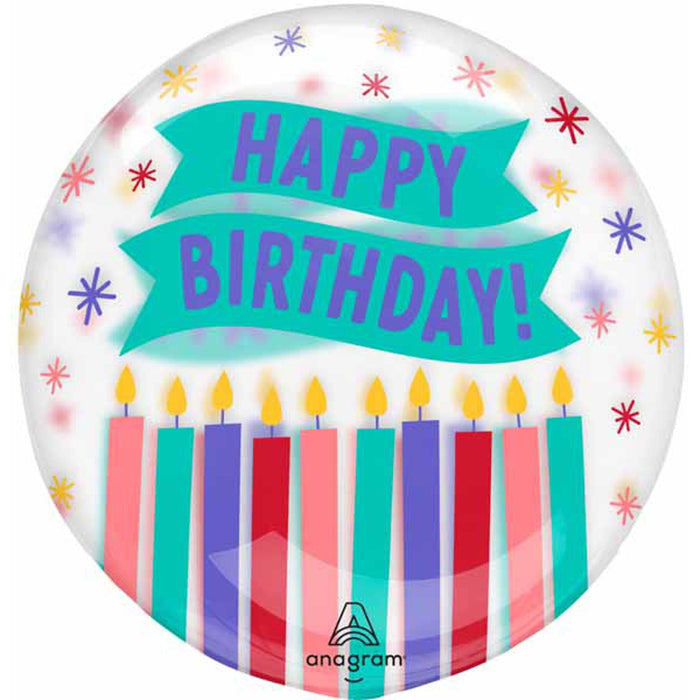 Hbd Candles Clearz G20 Balloons - 18" (6 Pack)