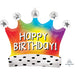 Rainbow Crown Foil Balloon - 27" (3/Pk)