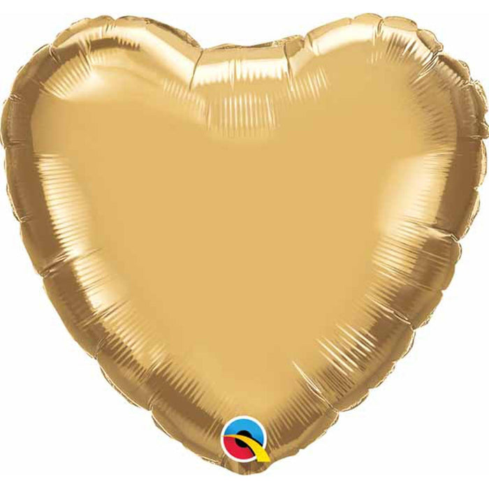 Heart Balloon Chrome Gold 18"