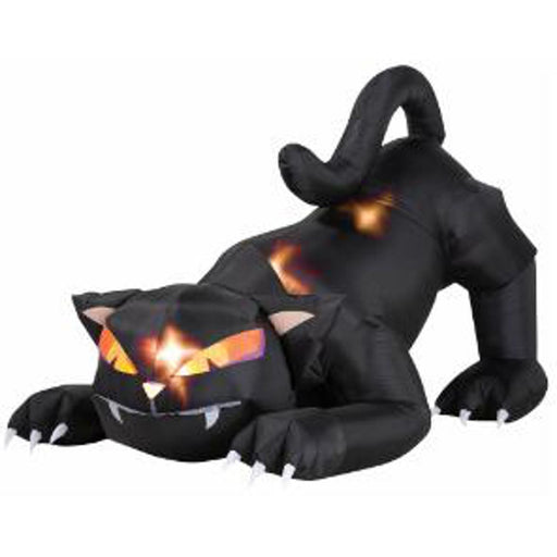 "Interactive Black Cat Figurine With Turning Head"