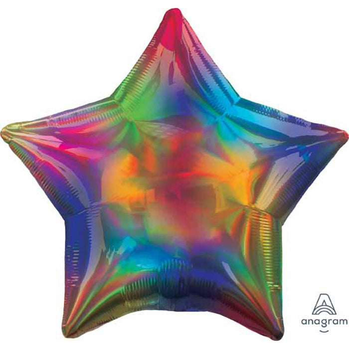 Iridescent Rainbow 19" Star Wall Decor - S40 Flat