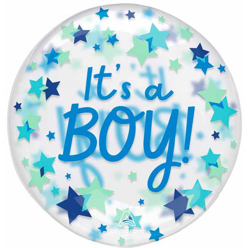 "It'S A Boy Stars" Clearz Balloon Bundle - 18" G20 Pkg