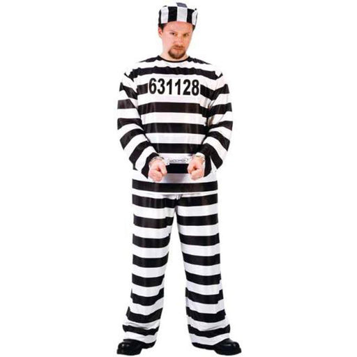 Jailbird Convict Costume For Adults - One Size.