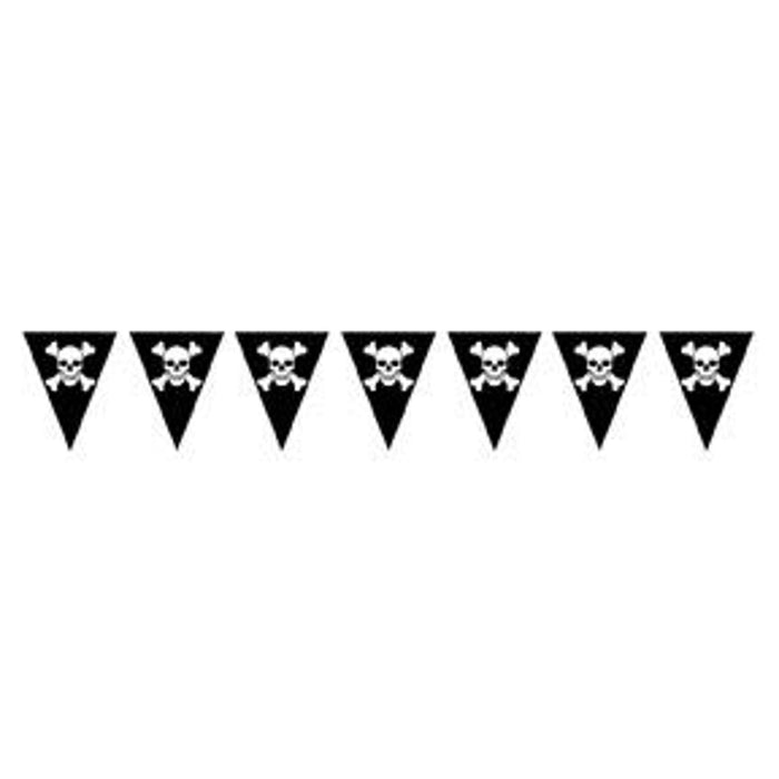 Jolly Roger Pennant Banner - 10" X 12' (1/Pkg)