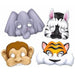 Jungle Animal Masks Set With Elastic - Pack Of 4