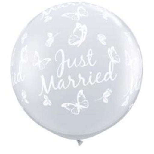 "Just Married Butterflies 3' Clear 2/Bag"