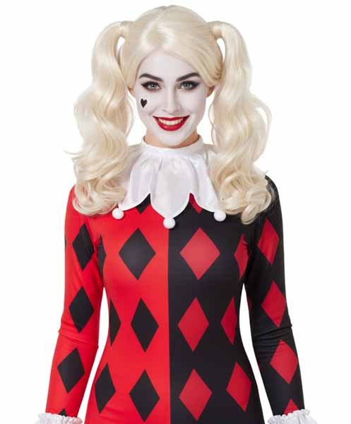 Platinum Blonde Curly Pigtail Wig