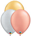 11" Qualatex Tri-Color Assortment Latex Balloons (100/Pk)