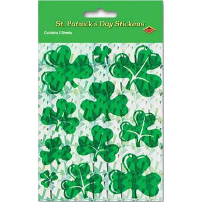 Lg Prism Shamrock Stickers (2 Pack)