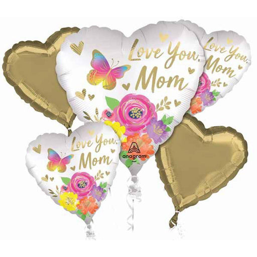 Love You Mom Floral Bouquet Balloon (1/Pk)