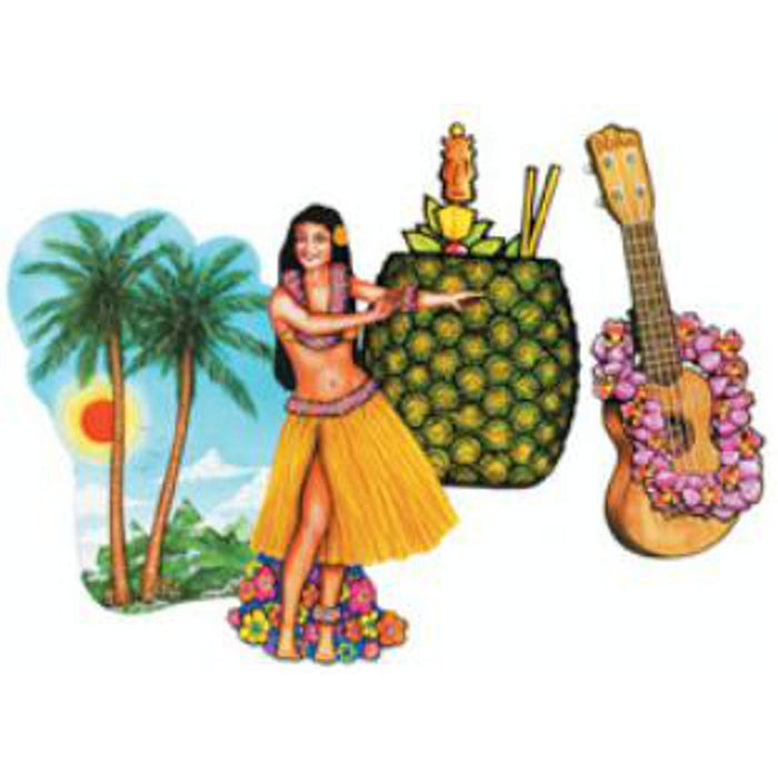 "Luau Cutouts Set - 20 Inches, 4 Pieces"