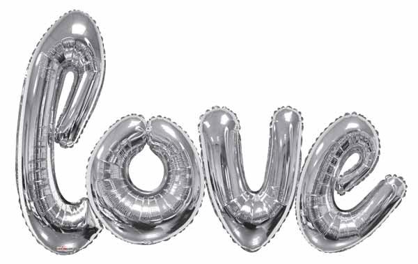 SILVER LOVE SCRIPT 7.5' LONG 4.5' TALL