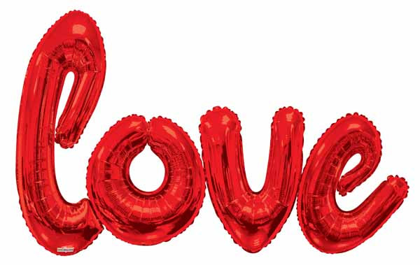 RED LOVE SCRIPT 7.5' LONG 4.5' TALL