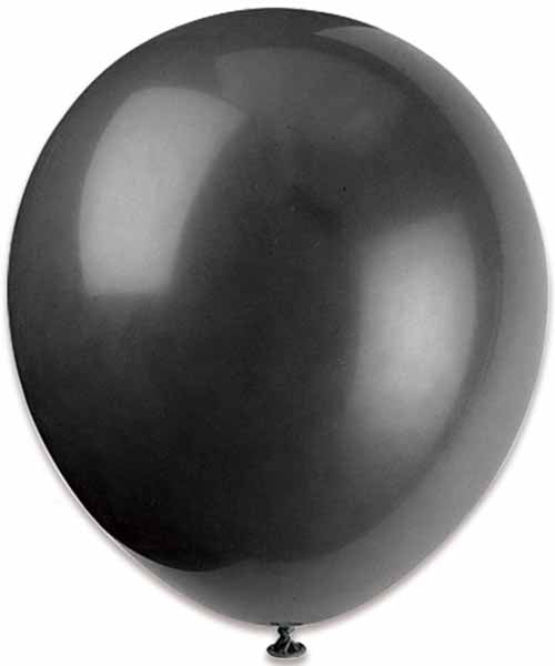 Trico Black 12-Inch Latex Balloons, 50-Pack