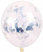 12-Inch Silver Confetti Print Latex Balloons, 6-Pack