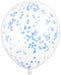 12-Inch Blue Confetti Print Latex Balloons, 6 Pack