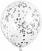12-Inch Black Confetti Print Latex Balloons, 6 Pack