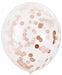 12-Inch Rose Gold Confetti Print Latex Balloons, 6 Pack