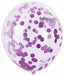 12-Inch Purple Confetti Print Latex Balloons, 4 Pack
