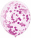 12-Inch Fuchsia Confetti Print Latex Balloons, 4 Pack