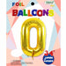 34-Inch Gold Number 0 Foil Balloon