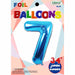 Blue Number 7 Foil Balloon, 34 Inch