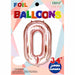 34-Inch Rose Gold Number 0 Foil Balloon