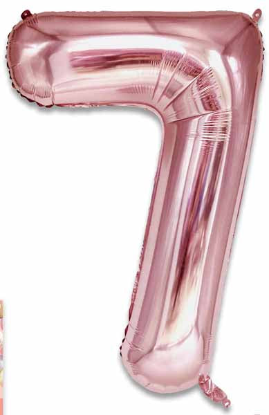 34-Inch Rose Pink Number 7 Foil Balloon