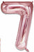 34-Inch Rose Pink Number 7 Foil Balloon