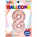 34-Inch Rose Gold Number 8 Foil Balloon