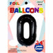 34-Inch Black Number 0 Foil Balloon