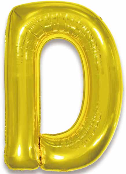 34-Inch Gold Letter D Foil Balloon