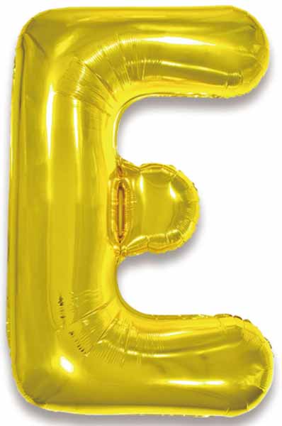 34-Inch Gold Letter E Foil Balloon