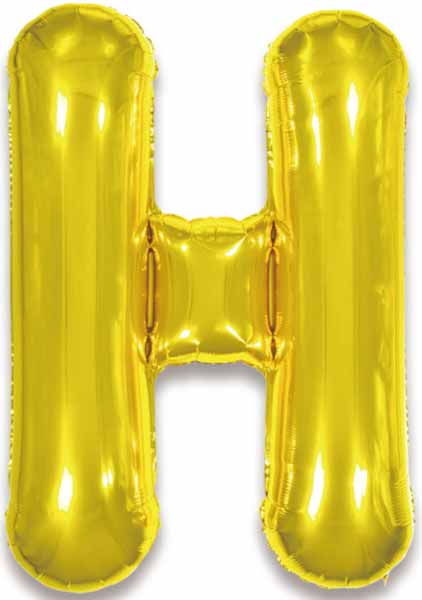 34" Gold Letter H Foil Balloon