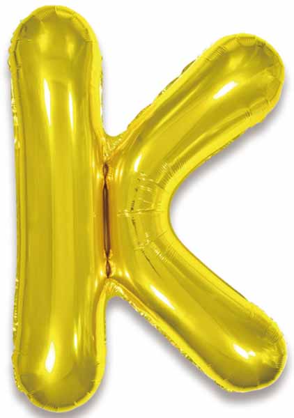 34-Inch Gold Letter K Foil Balloon