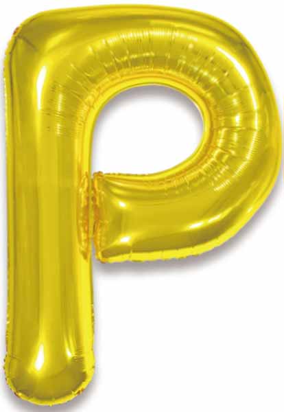 34 Inch Gold Letter P Foil Balloon