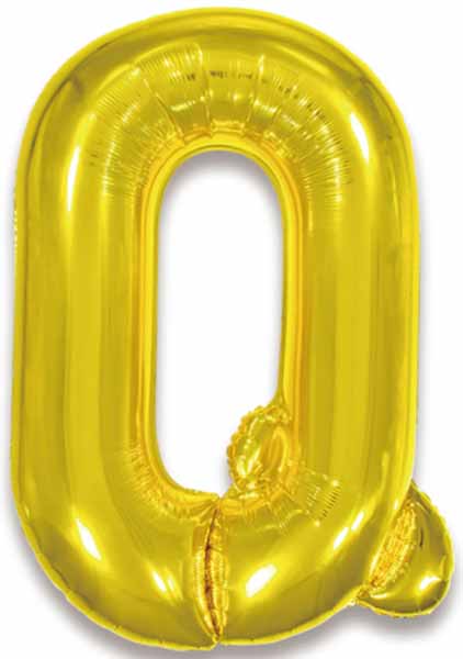 34-Inch Gold Letter Q Foil Balloon