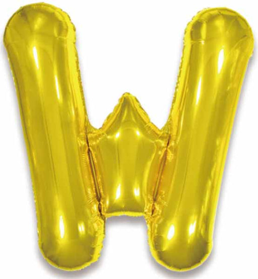 Gold Letter W Foil Balloon, 34 Inch