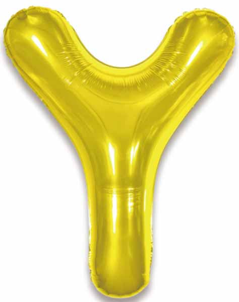 34-Inch Gold Letter Y Foil Balloon